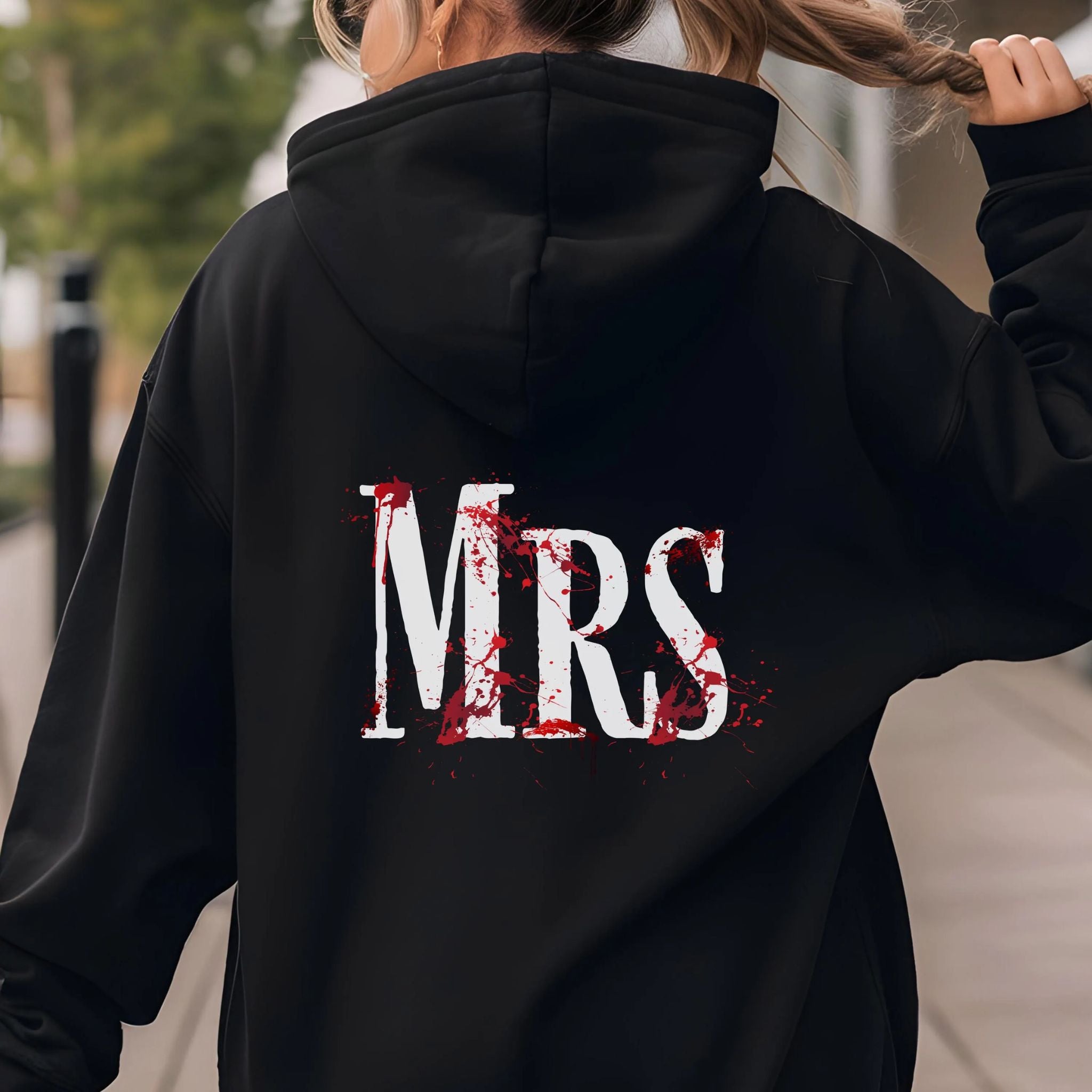Couples Hoodie Halloween Gothic  Mr and Mrs