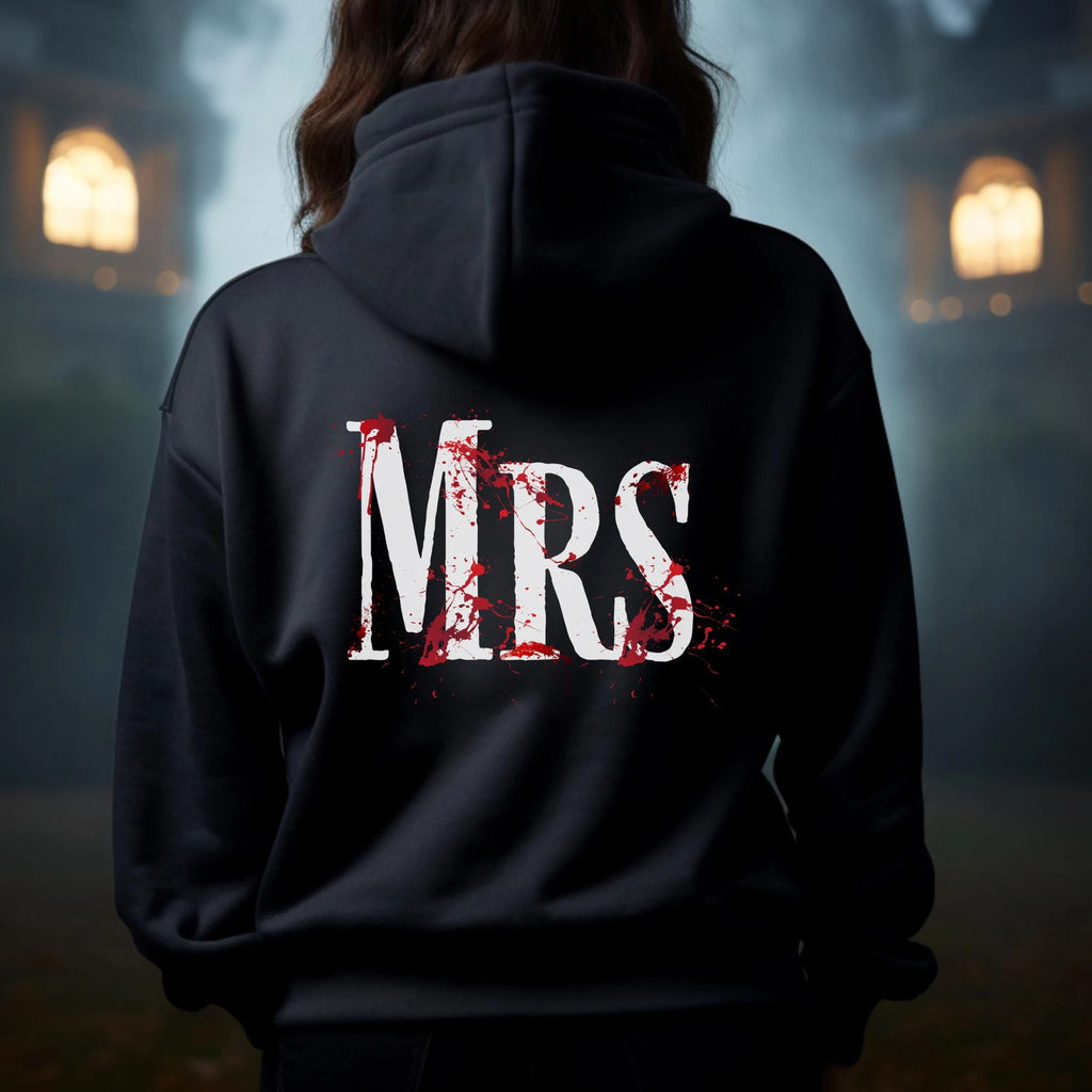 Couples Hoodie Halloween Gothic  Mr and Mrs