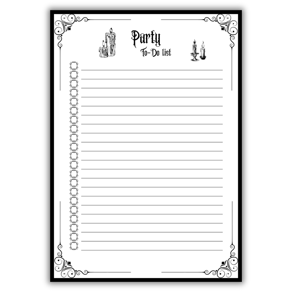 Gothic Party Planner Printable  The Dark Soirée