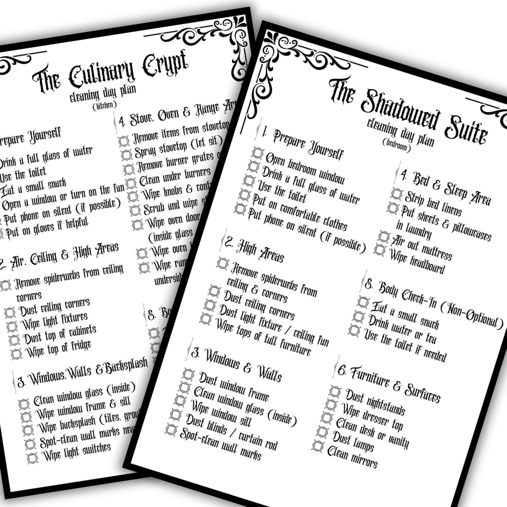 Gothic ADHD Cleaning Planner - The Cleaning Crypt