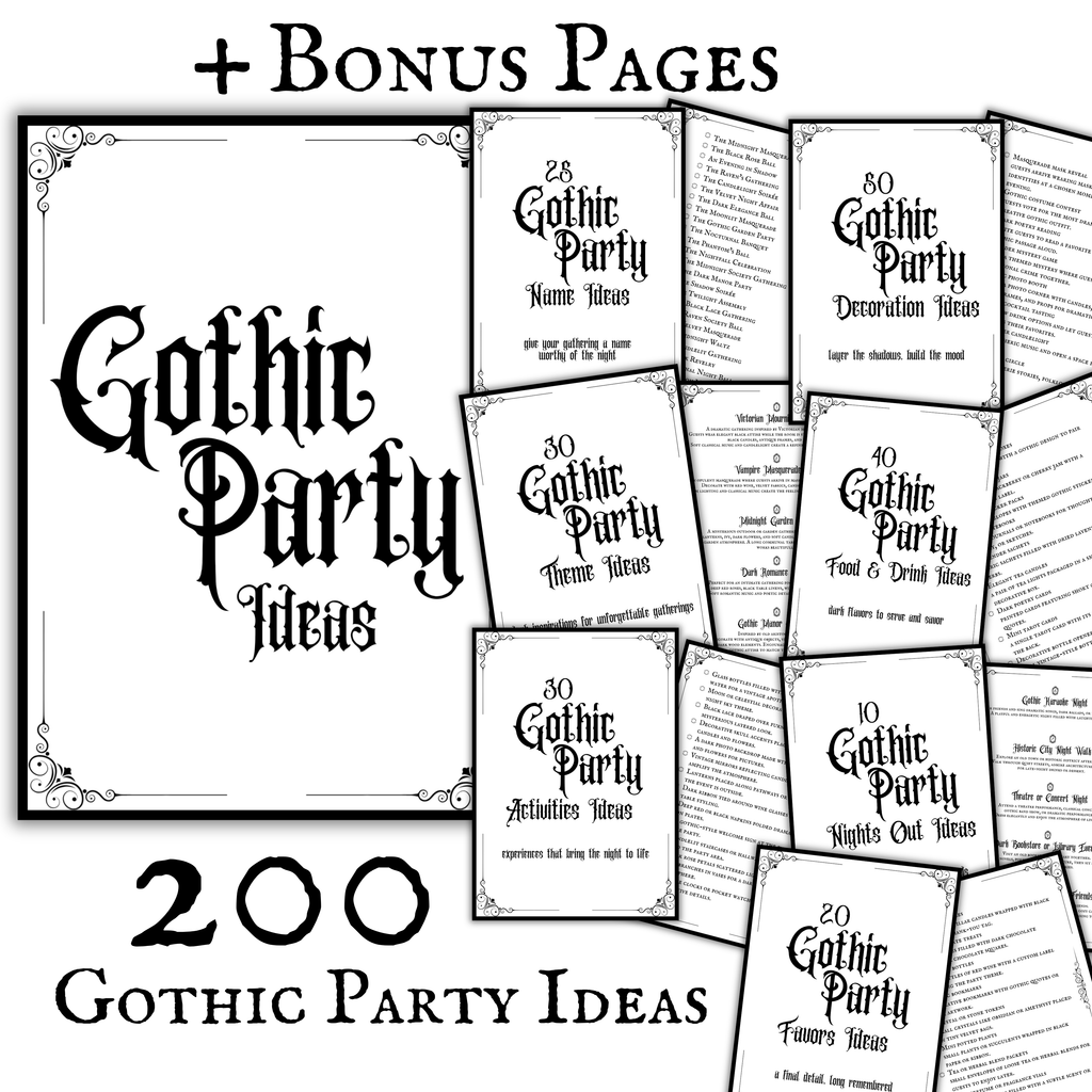 Gothic Party Planner Printable  The Dark Soirée