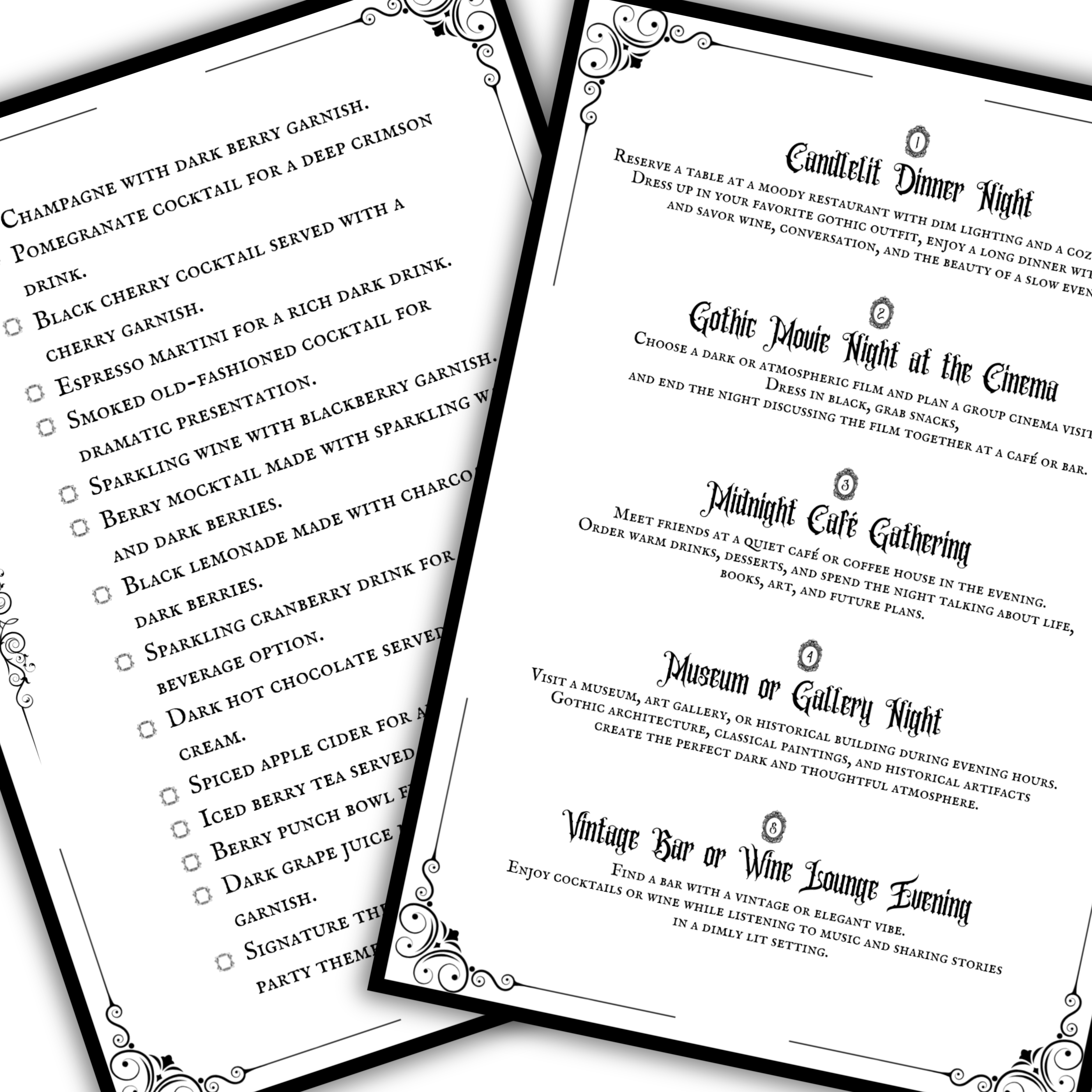 Gothic Party Planner Printable  The Dark Soirée