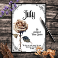 Gothic July Journal Planner Pages