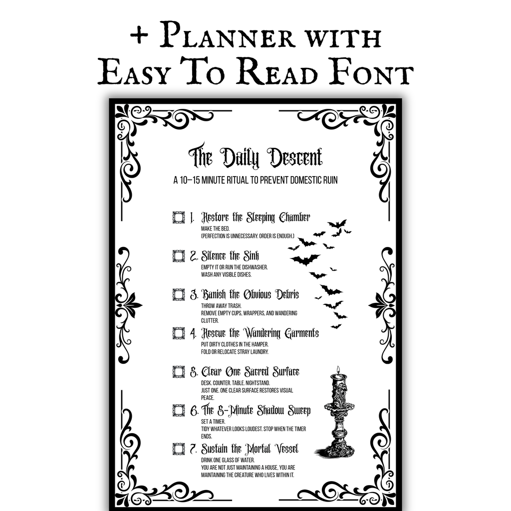 Gothic ADHD Cleaning Planner - The Cleaning Crypt