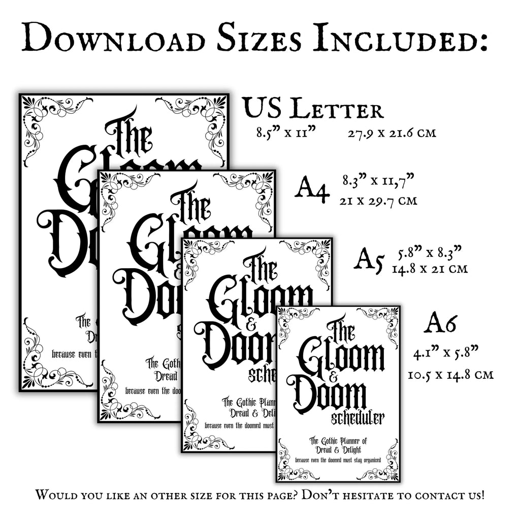 Gothic Undated Planner The Gloom & Doom Scheduler
