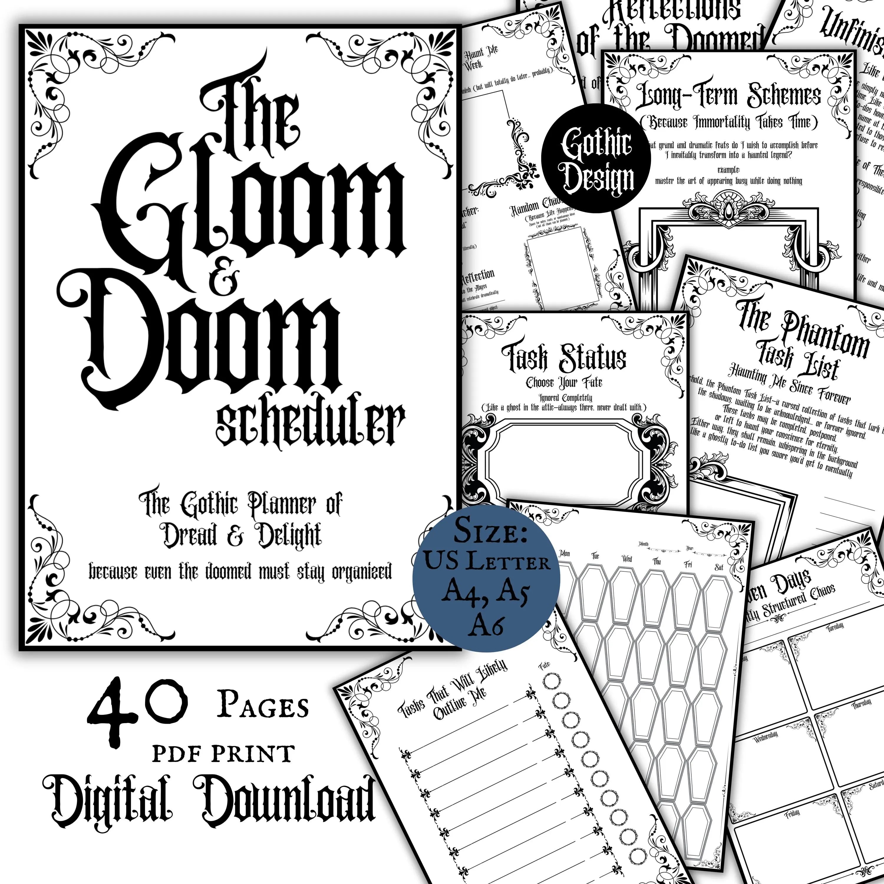 Gothic Undated Planner The Gloom & Doom Scheduler