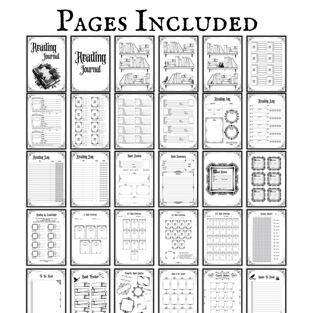 Gothic Book Reading Tracker Bundle