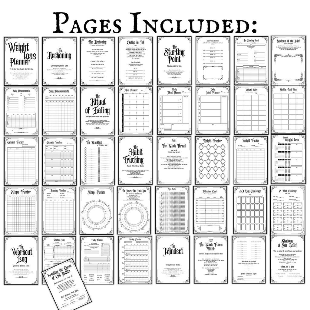 Gothic Weight Loss Planner